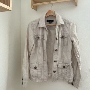 beige 100% linen jacket